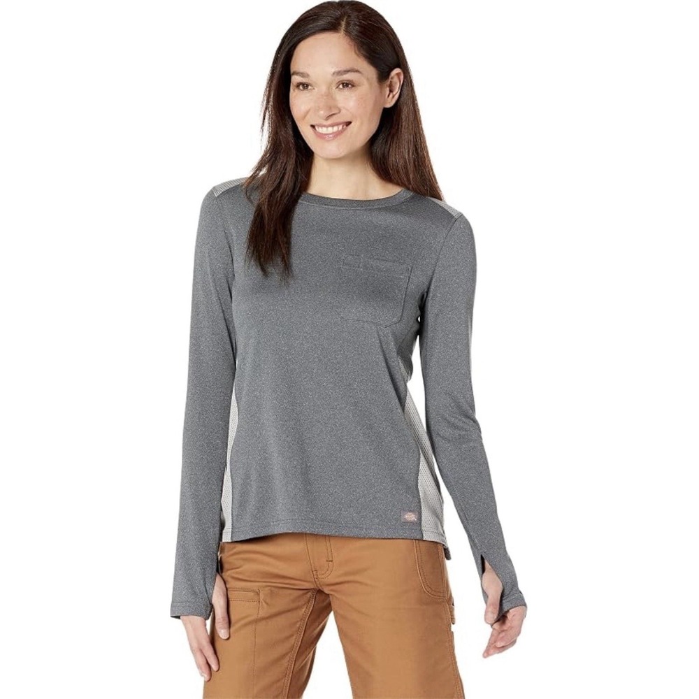 Dickies Women's Temp-iQ 365 Long Sleeve Tee Gray- Medium